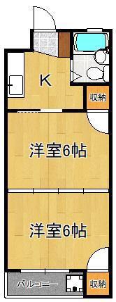 ハイムシャルマン(2K/3階)の間取り写真
