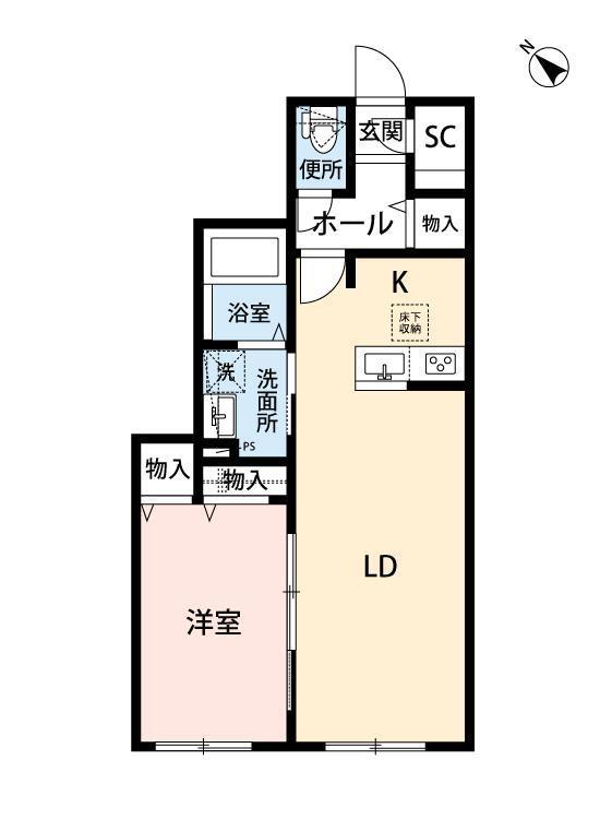 ステラ リーバ(1LDK/1階)の間取り写真