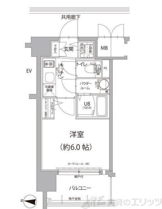 エスリード大阪梅田リュクス(1K/6階)の間取り写真