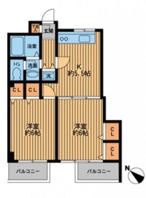 プライムアーバン新宿落合(2K/5階)の間取り写真
