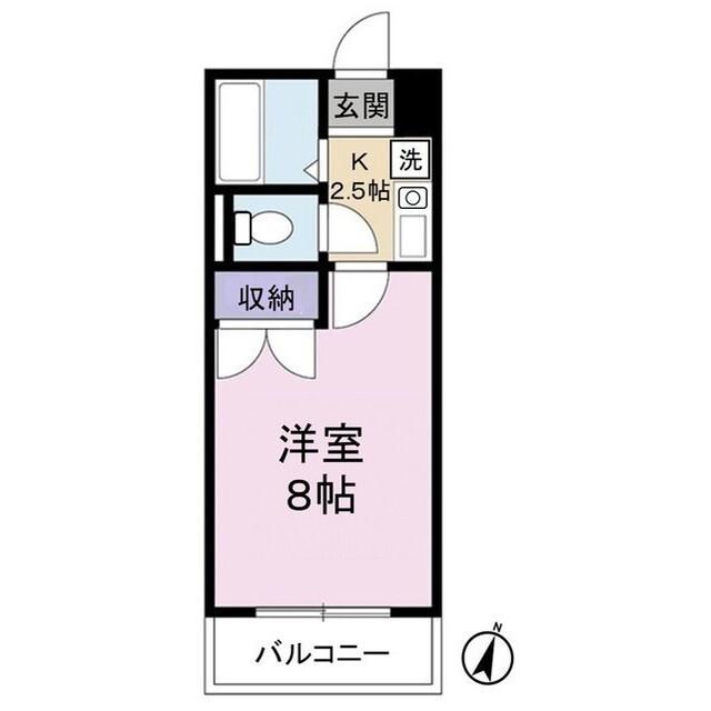 ウエストコート浦和(1K/2階)の間取り写真