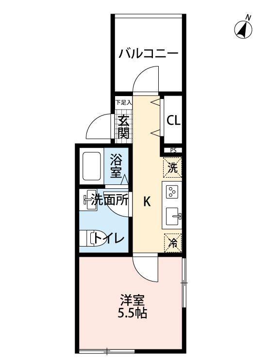 FLEUR CHIBA (1K/1階)の間取り写真