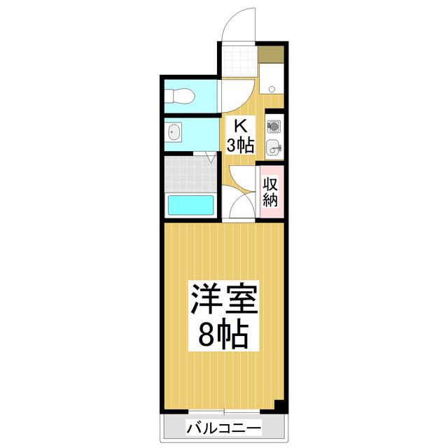 プランタン若里I(1K/1階)の間取り写真