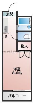 エレファント中之丸(ワンルーム/2階)の間取り写真