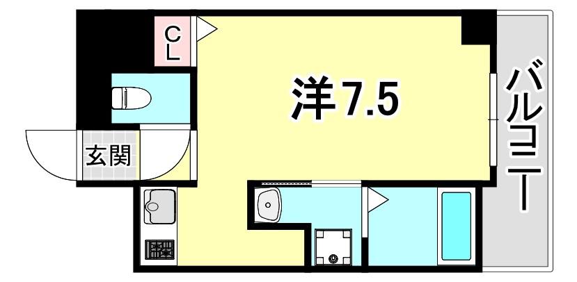MJC神戸ブレイヴ(1K/3階)の間取り写真