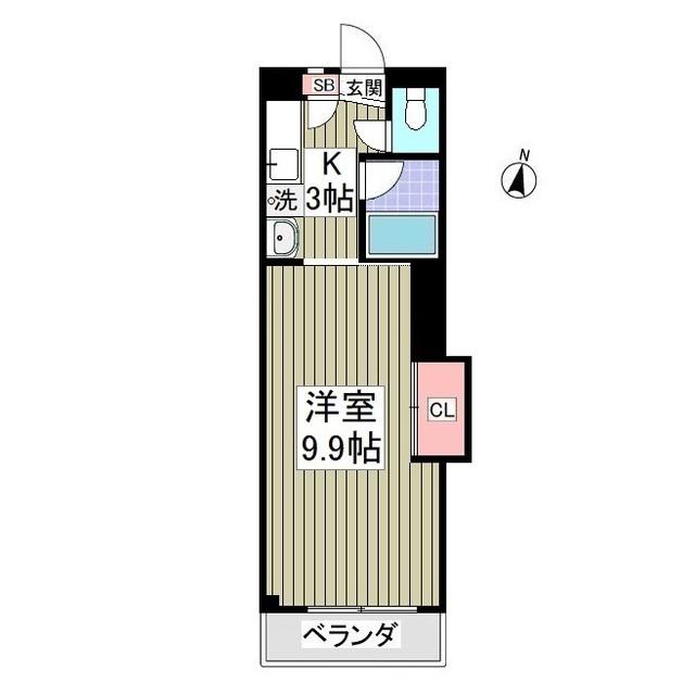 エルプレシア前橋(1K/3階)の間取り写真