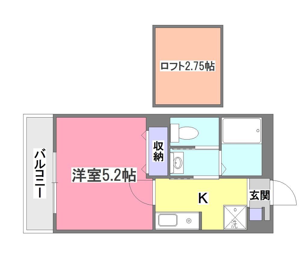 コーラルコート秋津 弐番館(1K/2階)の間取り写真