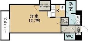 プランドール小鶴新田(1K/5階)の間取り写真