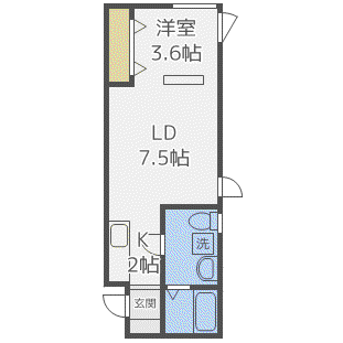 S-STUDIO(1LDK/2階)の間取り写真