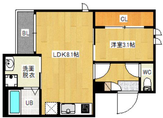 G-SMART パトリ(1LDK/2階)の間取り写真