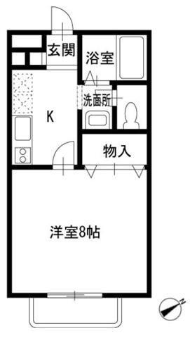 グレースレジデンス(1K/2階)の間取り写真