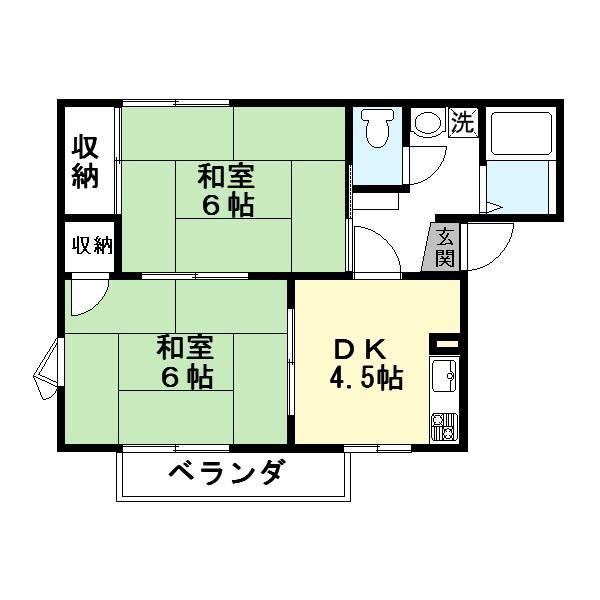 アイコート後三条(2DK/2階)の間取り写真