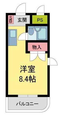 アイビーコートII(ワンルーム/3階)の間取り写真