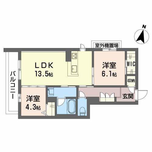 ラ メゾン デ プレズィール(2LDK/3階)の間取り写真