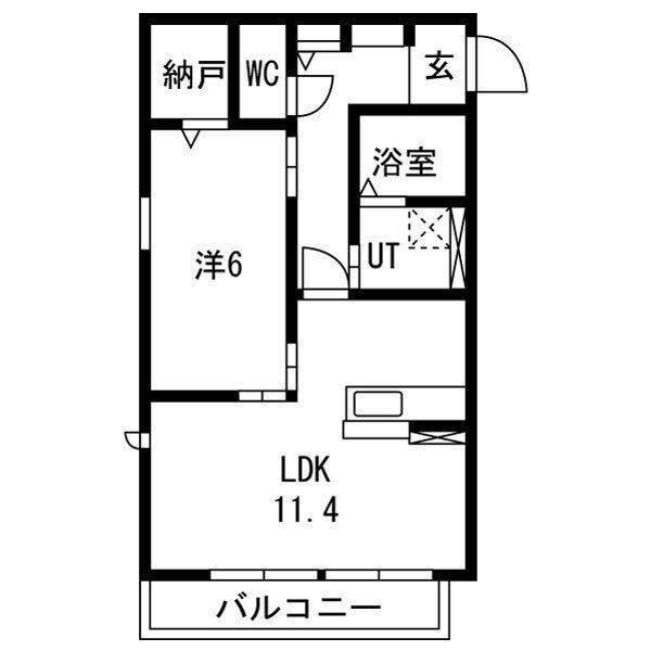 シャルージュ(1LDK/2階)の間取り写真