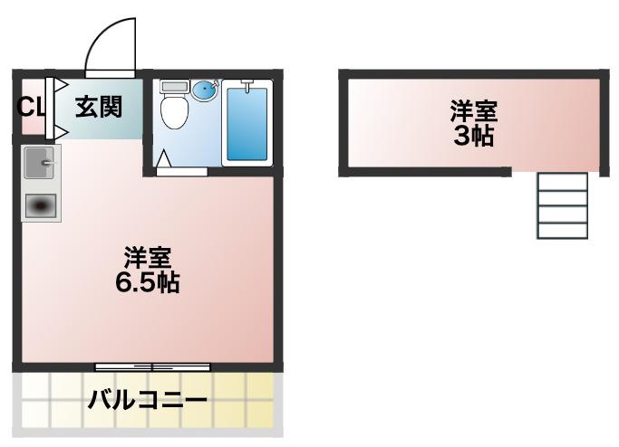 サンパレス21鳳(ワンルーム/2階)の間取り写真