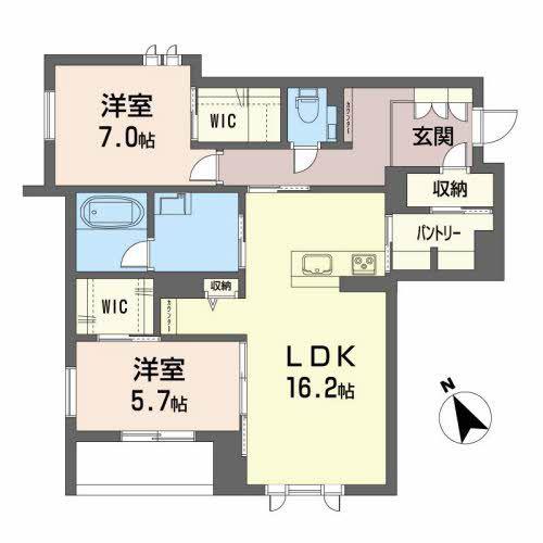 レアリゼ長町(2LDK/2階)の間取り写真