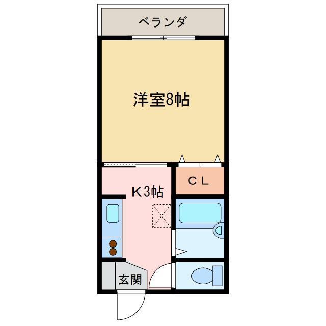 MARGINAL3F(1K/3階)の間取り写真