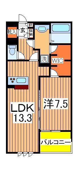 リシェスⅡ(1LDK/2階)の間取り写真