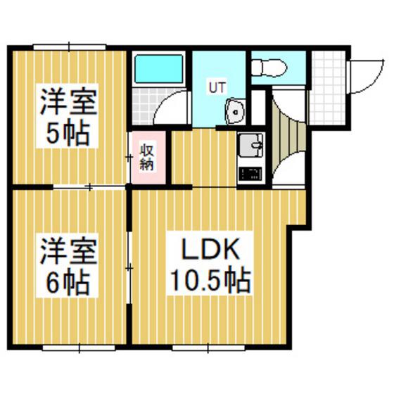 クリスタルハウスレモングラス(2LDK/2階)の間取り写真