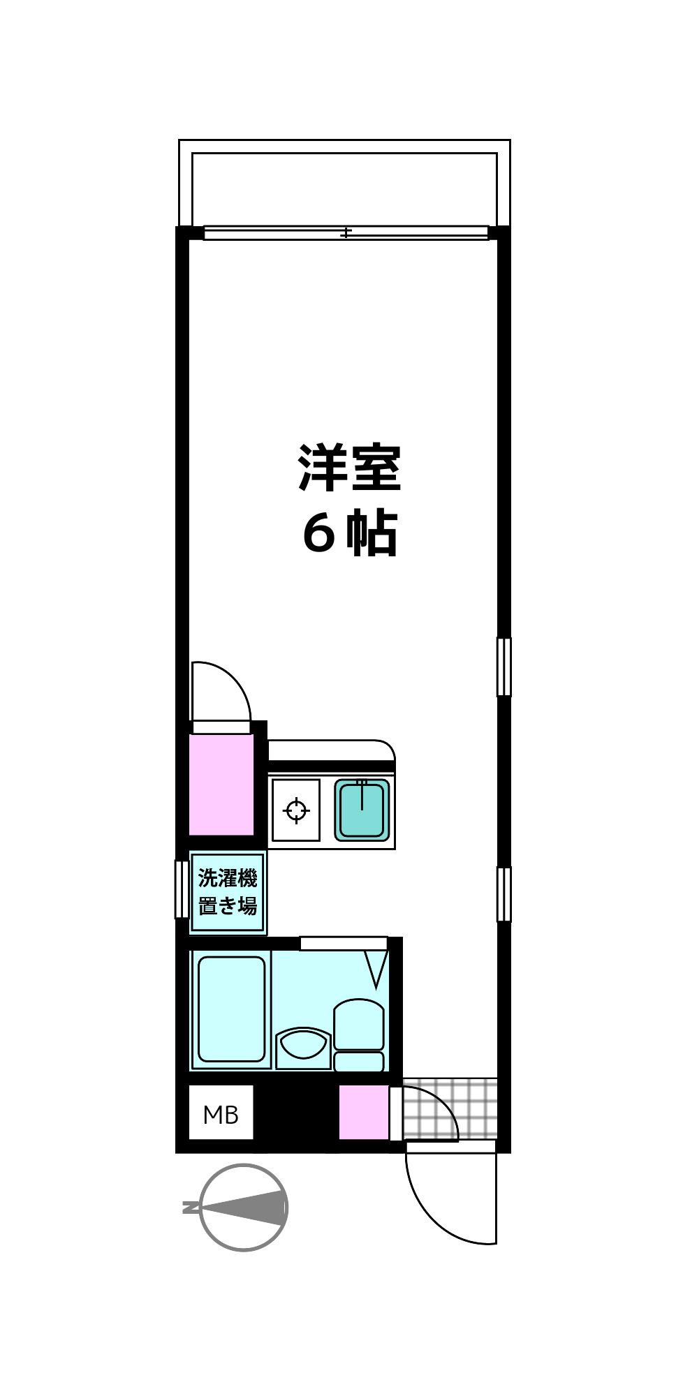 スワンズコープ山下(ワンルーム/3階)の間取り写真