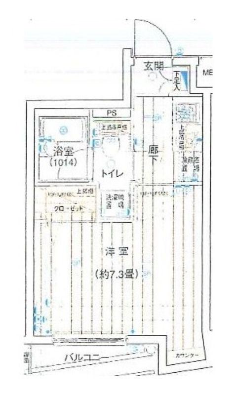 プレール・ドゥーク水天宮(1K/10階)の間取り写真