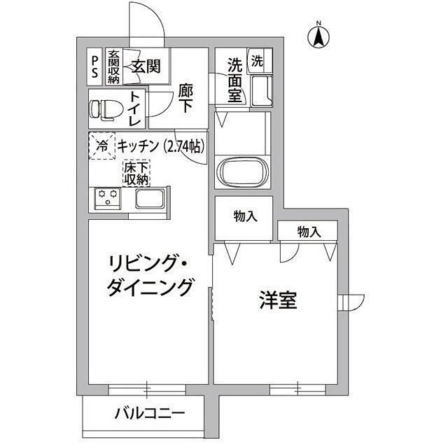 ルヴェデュソレイユ(1LDK/2階)の間取り写真