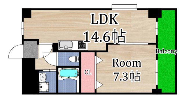 ドルチェヴィータ(1LDK/6階)の間取り写真