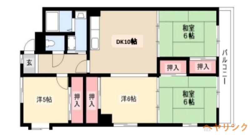 マンション長谷川(4LDK/3階)の間取り写真