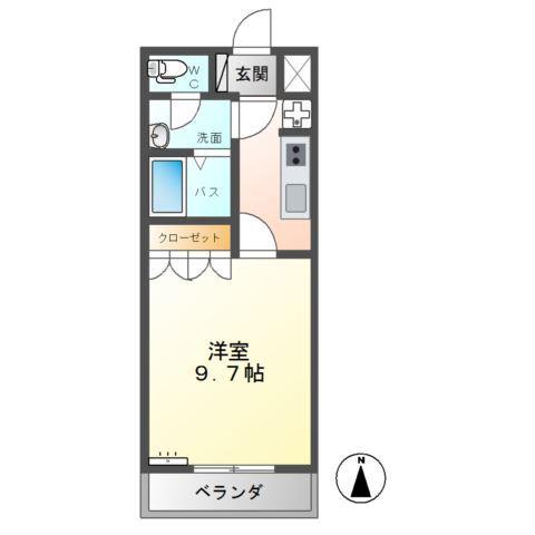 セレーノ(1K/2階)の間取り写真