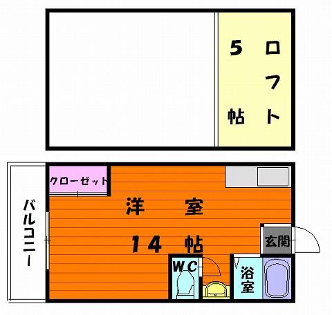 ミネルヴァプラザ(ワンルーム/2階)の間取り写真