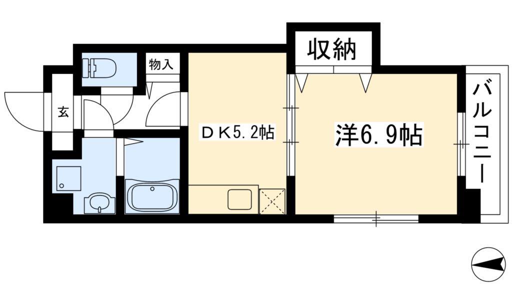 八 番 館(1DK/2階)の間取り写真