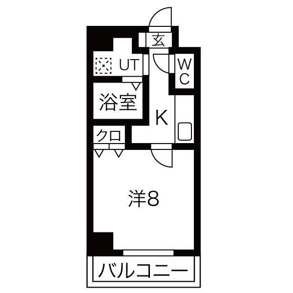 エストゥルースプラスノース名古屋(1K/10階)の間取り写真
