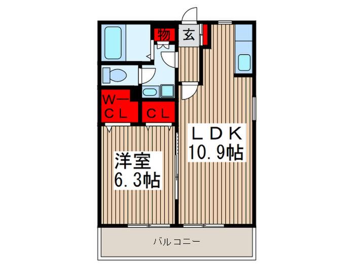 シャンブル ヴィッツ(1LDK/1階)の間取り写真