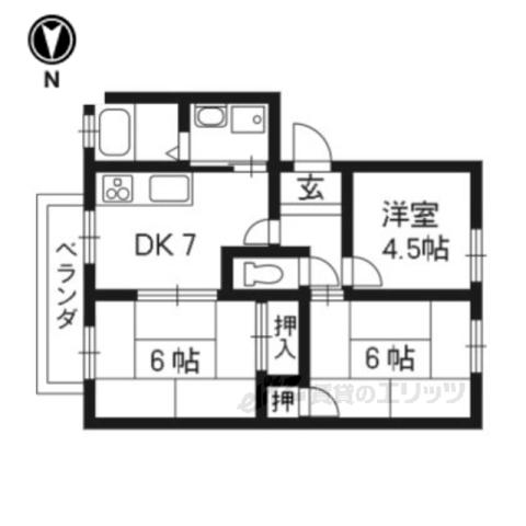 コートヴィレッジ・イースト(3DK/1階)の間取り写真