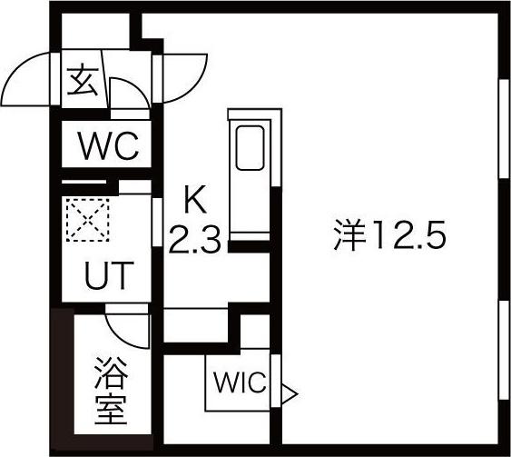 ゼフィランサス水車町(1LDK/3階)の間取り写真