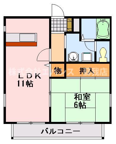 フジハイツ(1LDK/1階)の間取り写真