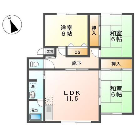 エッセンシャルコーポW(3LDK/1階)の間取り写真