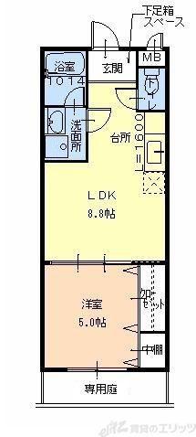 フジパレスタカシロII番館(1LDK/1階)の間取り写真