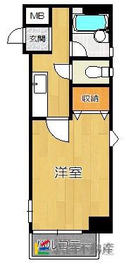 ラリブ大手門(1K/5階)の間取り写真