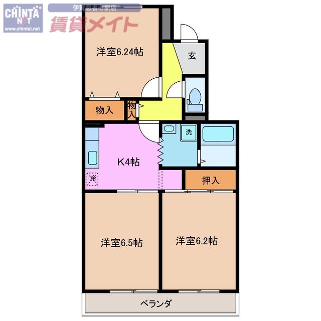 TORANO城西(3K/4階)の間取り写真