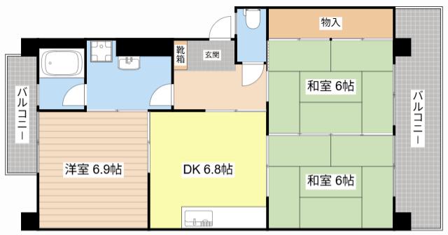 ハイツエクセルI番館(3DK/1階)の間取り写真
