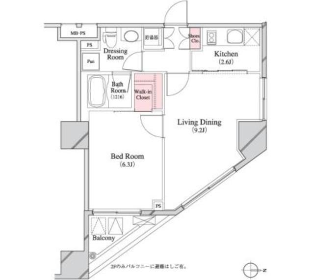 パークキューブ八丁堀(1LDK/9階)の間取り写真