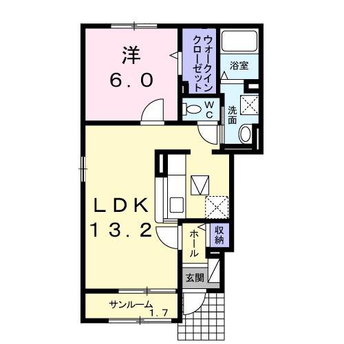 JR羽越本線 象潟駅 徒歩14分 2階建 築8年(1LDK/1階)の間取り写真