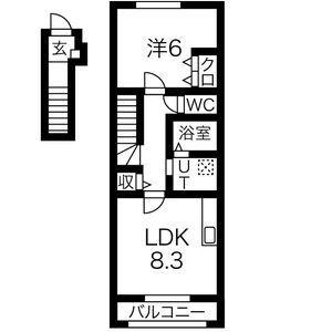 ルチアーノ(1LDK/2階)の間取り写真