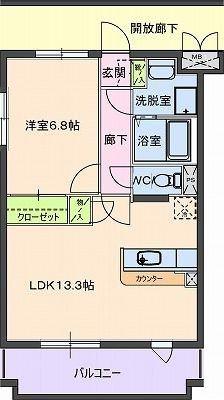 ブエナビスタ(1LDK/1階)の間取り写真