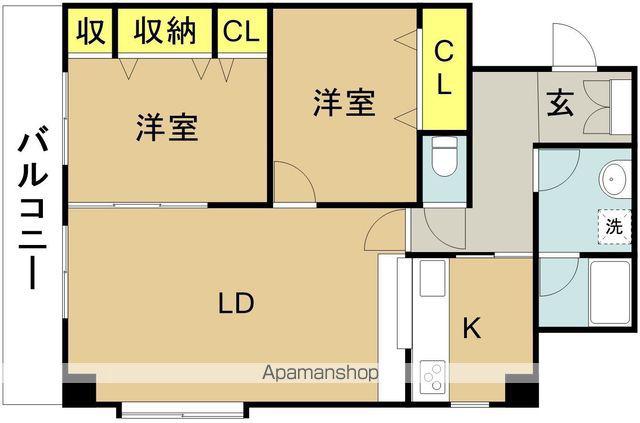 ミネックス川原(2LDK/5階)の間取り写真