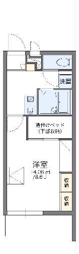 レオパレス湘南II(1K/1階)の間取り写真