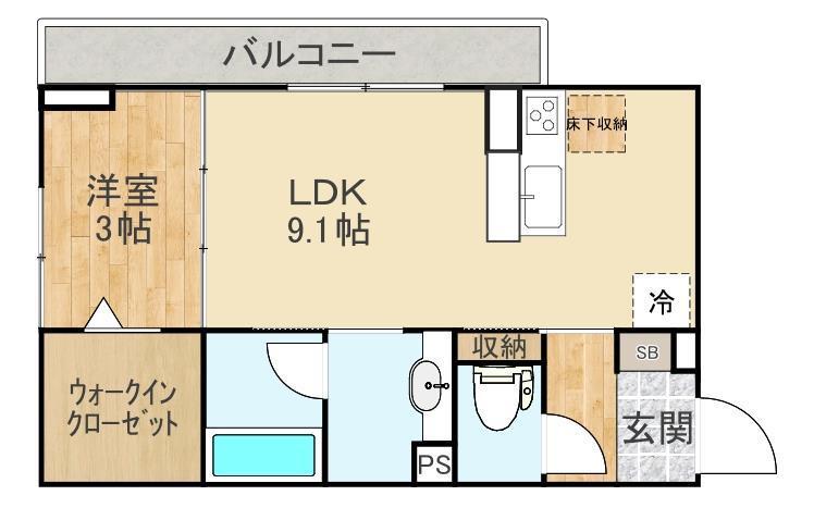 D-ROOM西町(1LDK/2階)の間取り写真
