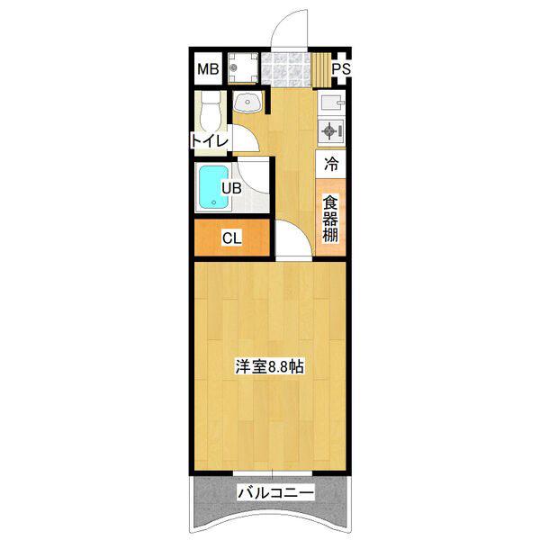 リバティーハウス(1K/4階)の間取り写真